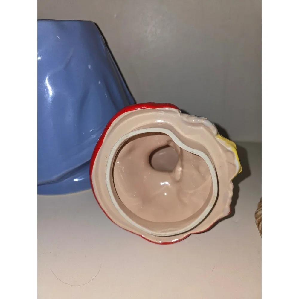 Vintage Little Red Riding Hood Cookie Jar Red Blue‎ Ceramic Canister